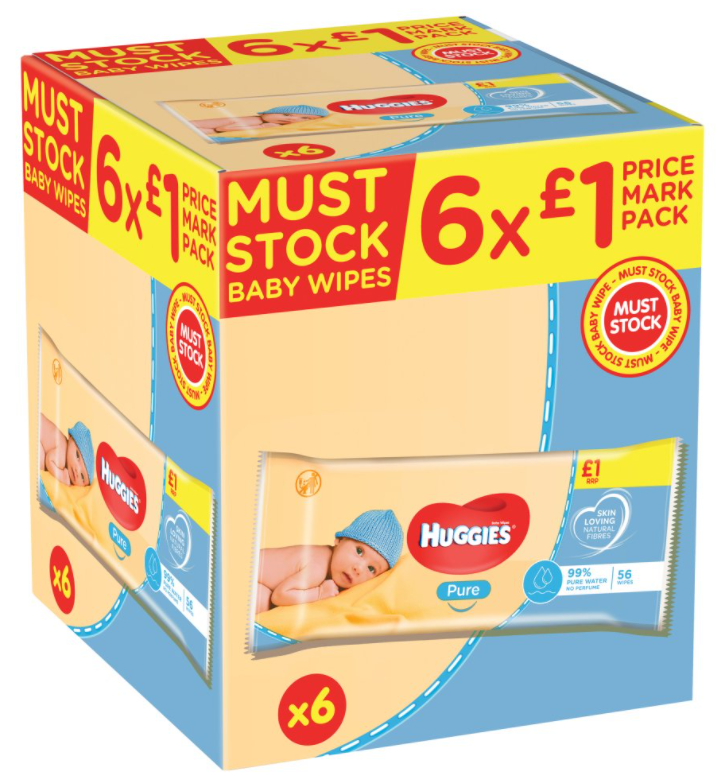 Health and Hygiene Wipes Huggies Baby Wipes PM 1.00 56s 6