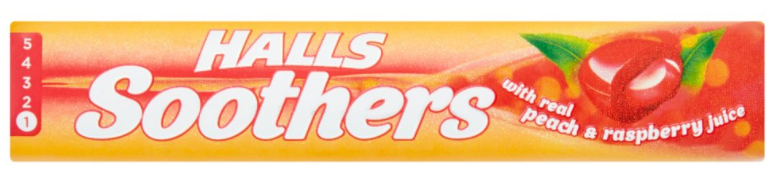 Lozenges Soothers-Halls Peach and Raspberry NPM 45g 20