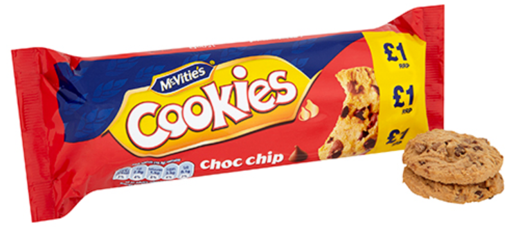 Snacks McVities Cookies Choc Chip PM 1.00 150g 12