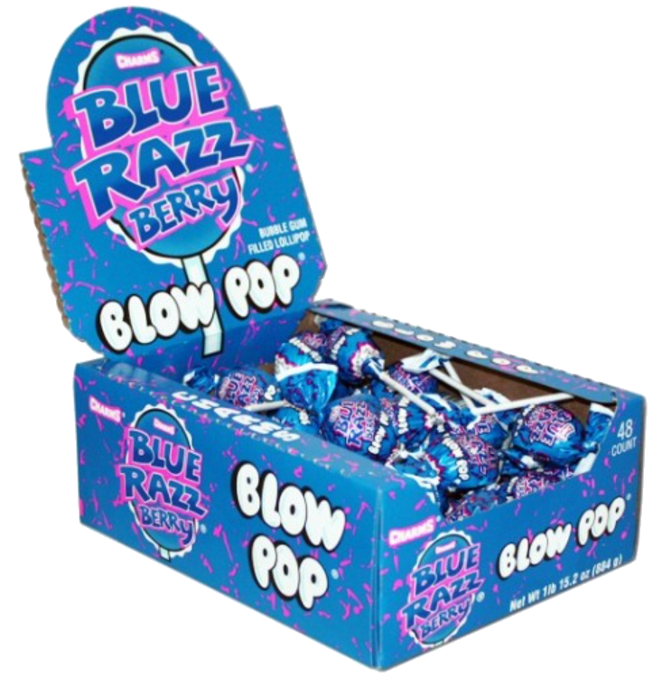 Sweets & Candy Blow Pops Blue Razz Berry NPM 18g 48