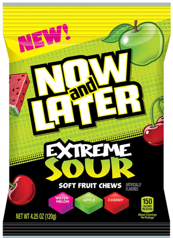 Sweets & Candy Now & Later Extreme Sour Peg NPM 113g 12