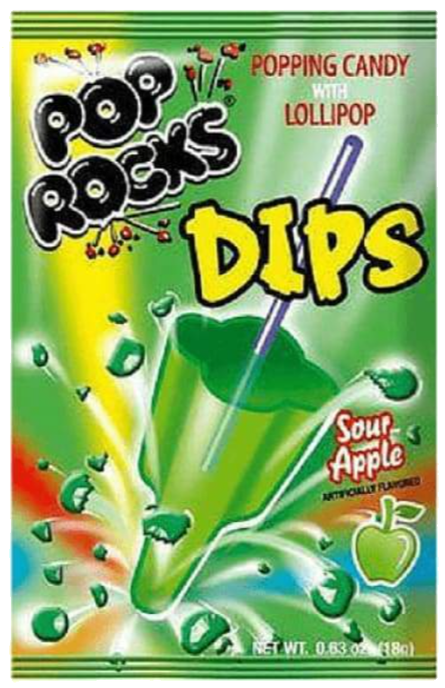 Sweets & Candy Pop Rocks Dips Sour Apple  NPM 18g 216