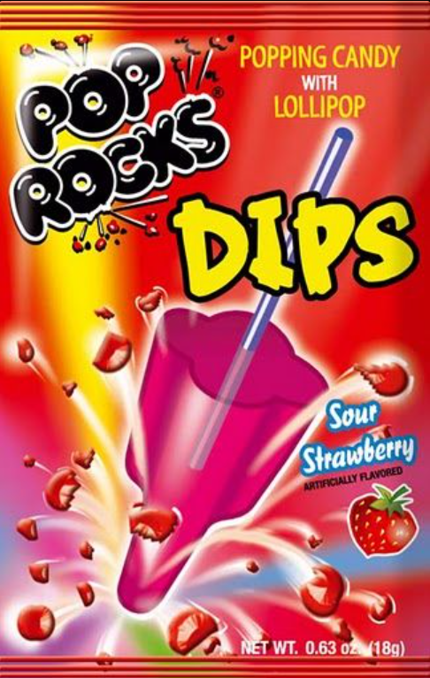 Sweets & Candy Pop Rocks Dips Sour Strawberry NPM 18g 216