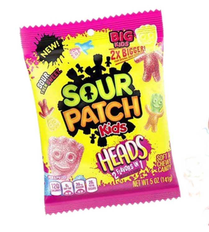 Sweets & Candy Sour Patch Kids Big Heads Peg Bag NPM 141g 12