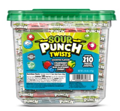 Sweets & Candy Sour Punch Twists Tub NPM 210s 1174g 6