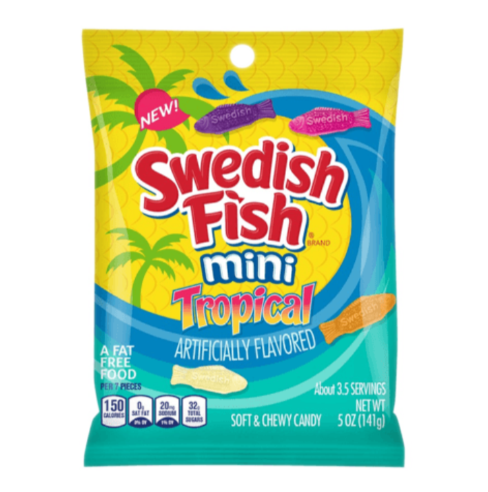 Sweets & Candy Swedish Fish Tropical Peg Bag  NPM 141g 12