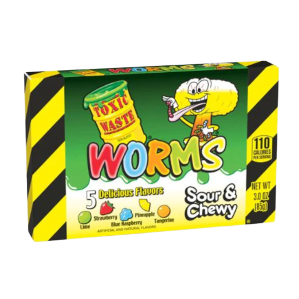Sweets & Candy Toxic Waste Worms Theatre Box NPM 85g 12