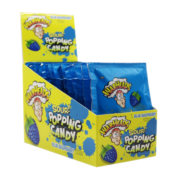 Sweets & Candy Warheads Popping Candy Pouch Blue Raspberry NPM 9g 20