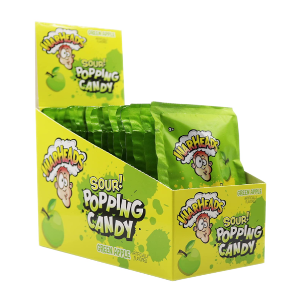 Sweets & Candy Warheads Popping Candy Pouch Sour Green Apple NPM 9g 20