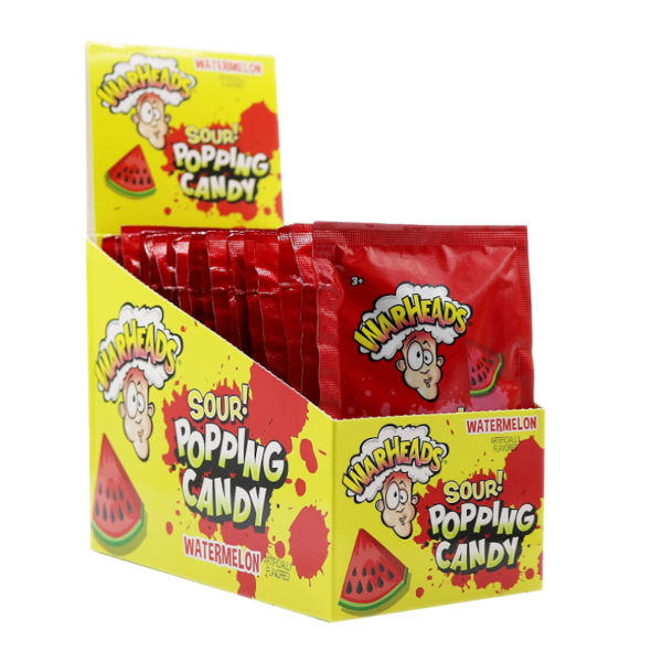 Sweets & Candy Warheads Popping Candy Pouch Sour Watermelon NPM 9g 20