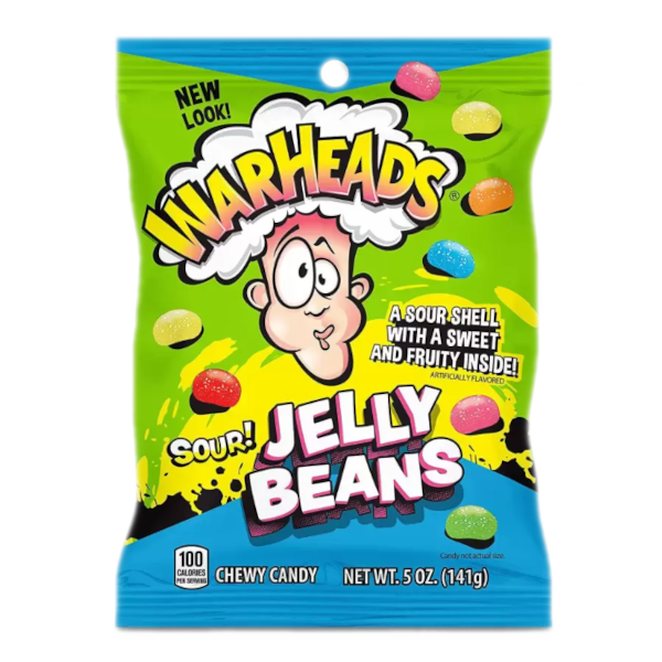 Sweets & Candy Warheads Sour Jelly Beans Peg Bag NPM 141g 12