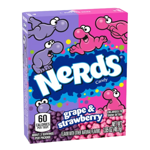 Sweets & Candy Wonka Strawberry/Grape Nerds NPM 1.65oz/46gm 36