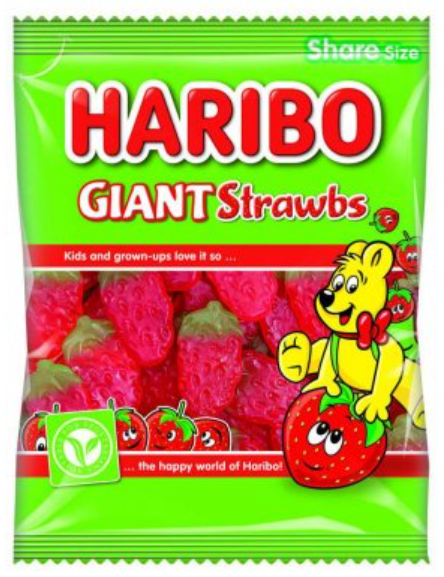 Sweets Haribo Giant Strawbs NPM 140g 12