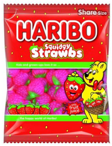 Sweets Haribo Squidgy Strawbs NPM 140g 12