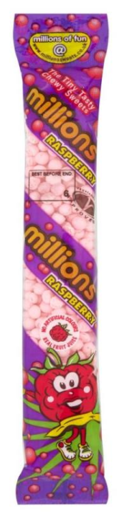 Sweets Millions Tubes Raspberry NPM 60g 12