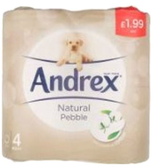 Tissues and Toiletries Toilet Roll Andrex Natural Pebble PM 1.99 4s 6