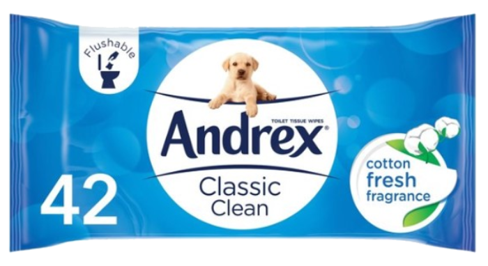 Tissues and Toiletries Toilet Wipes Andrex Washlets NPM 42s-3s 4