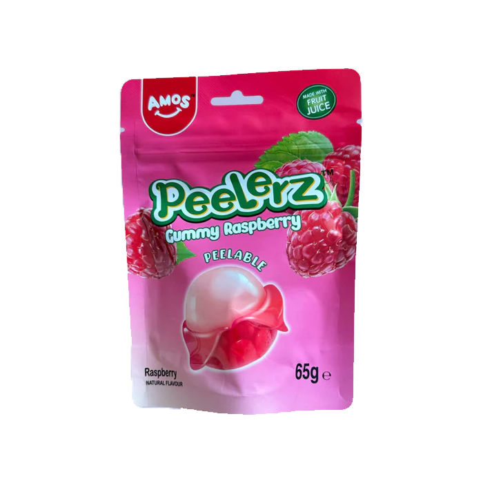 Sweets & Candy Amos Peelerz Raspberry NPM 65g 12