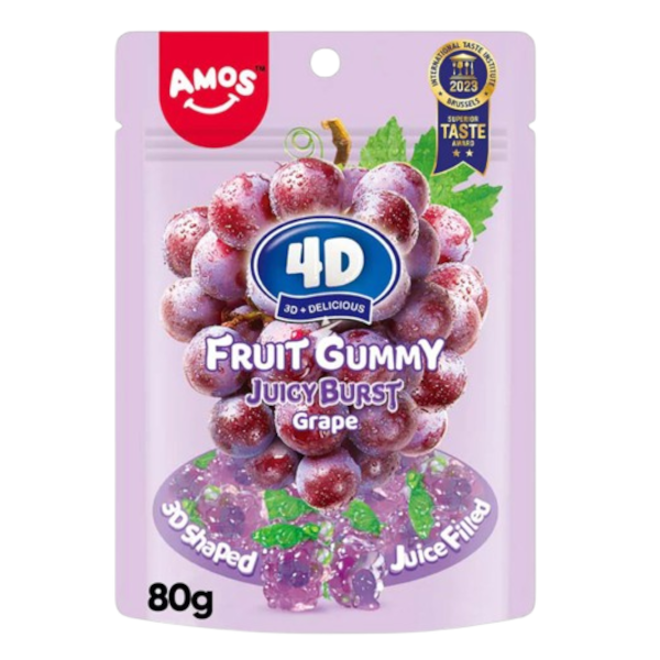 Sweets & Candy Amos 4d Gummy Burst Grape NPM 80 g 24