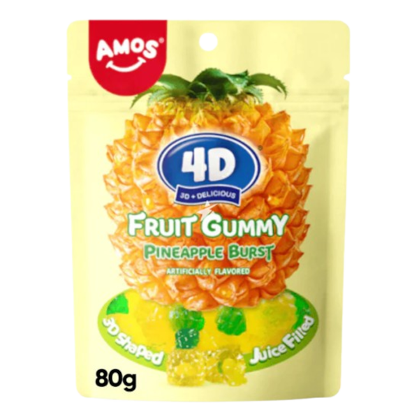 Sweets & Candy Amos 4d Gummy Burst Pineapple NPM 80 g 24