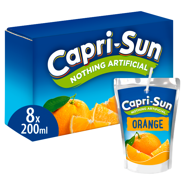 Capri Sun Orange 200ml 4 x 8Pk Paper Straw- (Pouch)