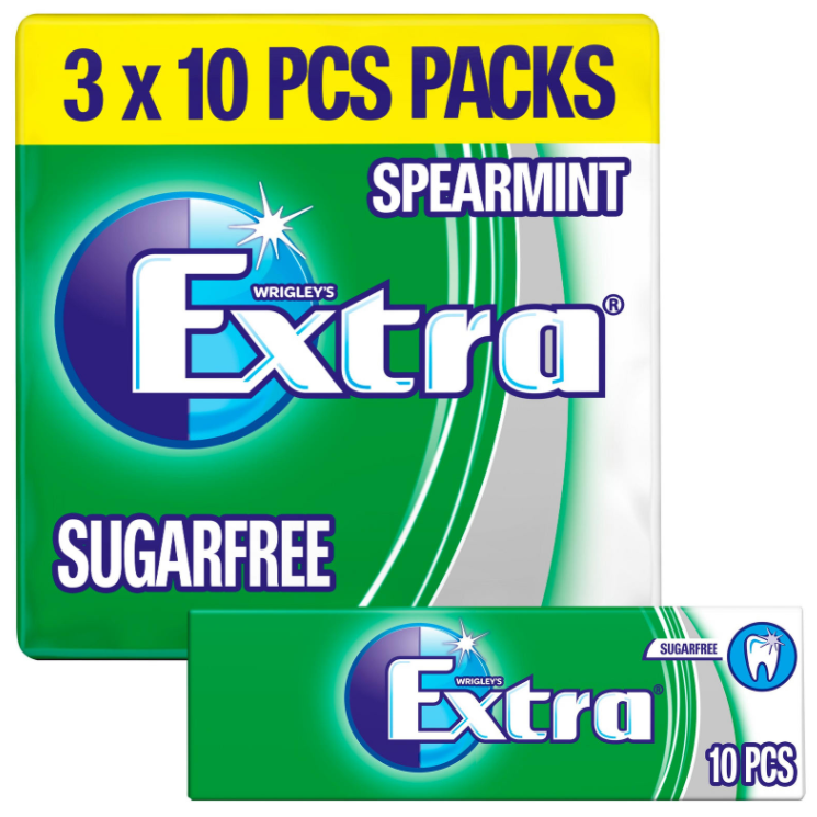 Chewing Gums Extra Spearmint NPM 3 Pack-10s 20