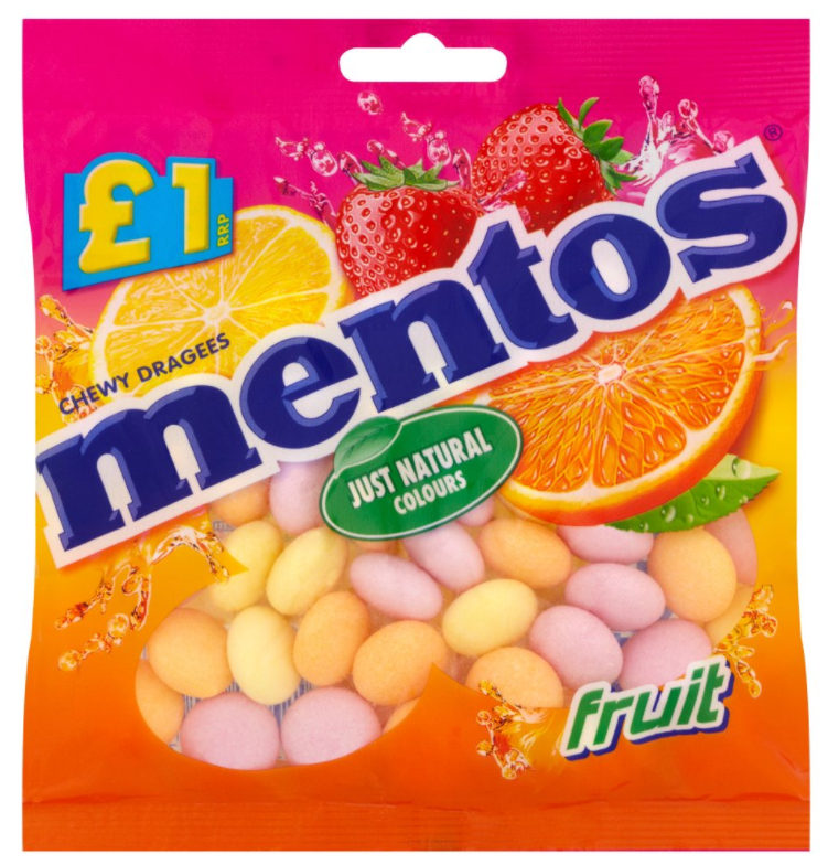 Chewy Mints Mentos Fruit PM 1.00 135g 12
