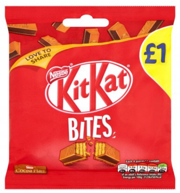 Chocolate Bags Kit Kat Bites PM 1.00 81g 10