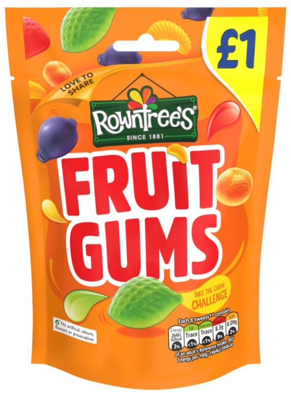 Chocolate Bags Rowntrees Fruit Gums PM 1.00 - 10