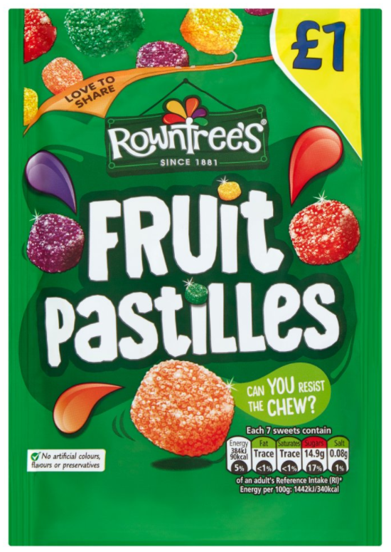 Chocolate Bags Rowntrees Fruit Pastilles PM 1.00 - 12