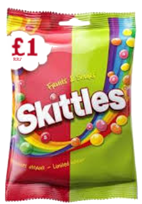 Chocolate Bags Skittles Fruit and Sour-Red and Green PM 1.00 - 12