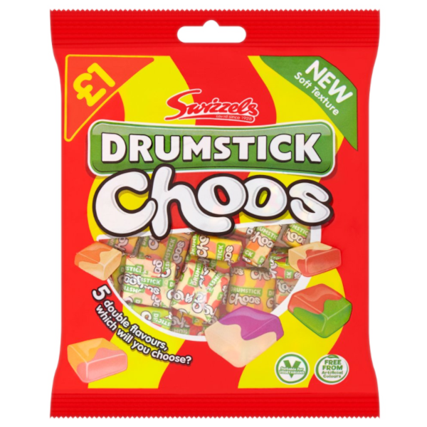 Chocolate Bags Swizzels Drumstick Choos PM 1.00 135g 12