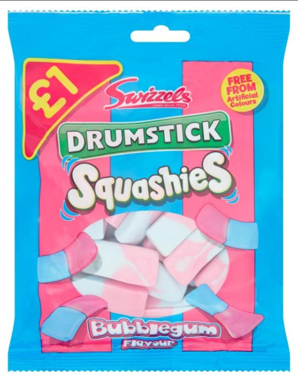 Chocolate Bags Swizzels Squashies Drumstick Bubblegum PM 1.00 - 12
