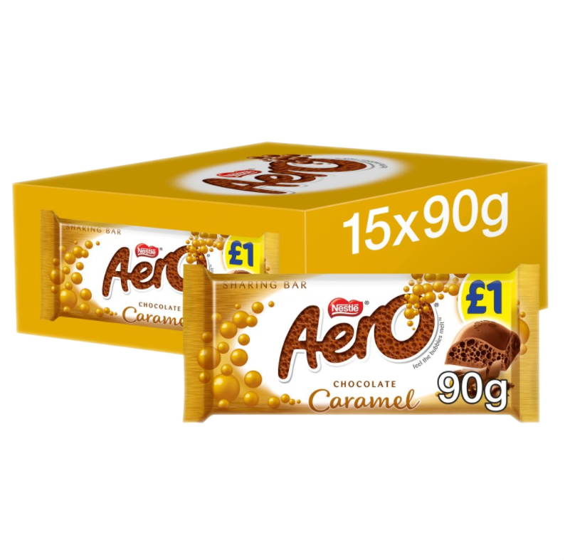 Chocolates Aero Caramel Block PM 1.00 90g 15