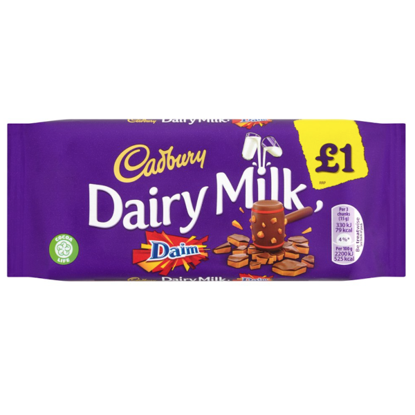 Chocolates Dairy Milk Daim PM 1.00 120g 18