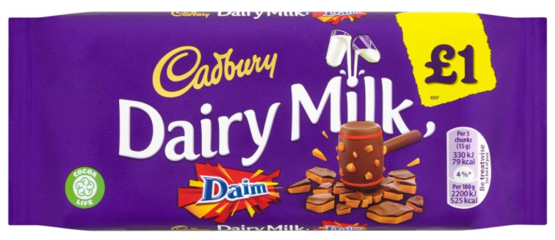 Chocolates Dairy Milk Daim PM 1.00 120g 20