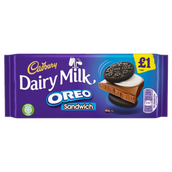 Chocolates Dairy Milk Oreo Sandwich PM 1.00 96g 15