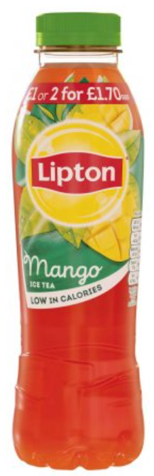 Drinks Lipton Ice Tea Mango PM 1.00-2 For 1.70 500ml 12