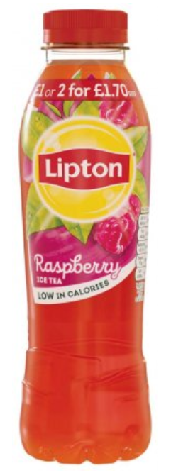 Drinks Lipton Ice Tea Raspberry PM 1.00-2 For 1.70 500ml 12