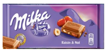 Chocolates Milka Raisin and Nut NPM 100g 20