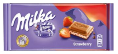 Chocolates Milka Strawberry NPM 100g 22