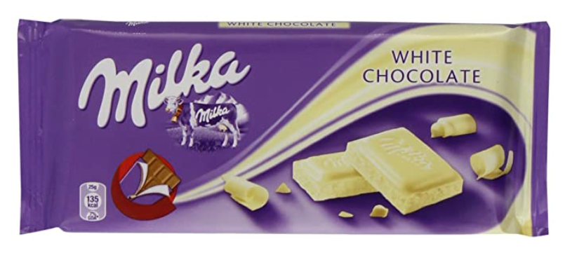 Chocolates Milka White Chocolate NPM 100g 25