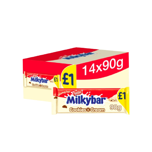 Chocolates Milkybar Cookies & Cream PM 1.00 90g 14