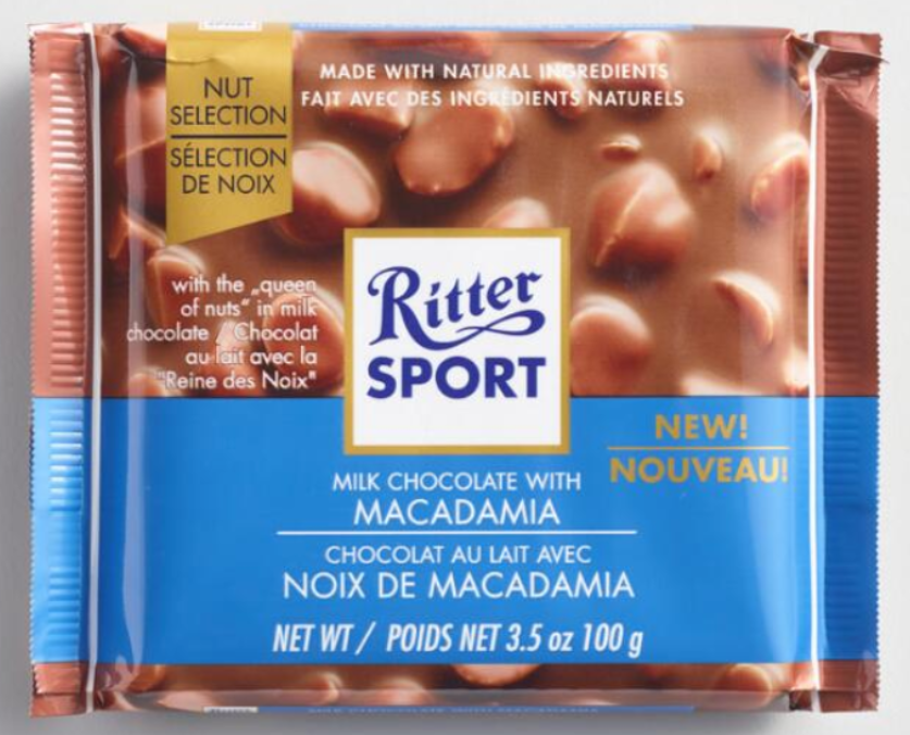 Chocolates Ritter Sport Cocoa Macadamia Nuts NPM 100g 11
