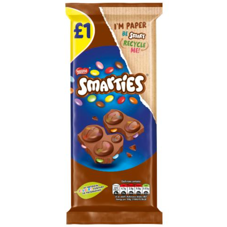 Chocolates Smarties Milk Block NPM 90g 14