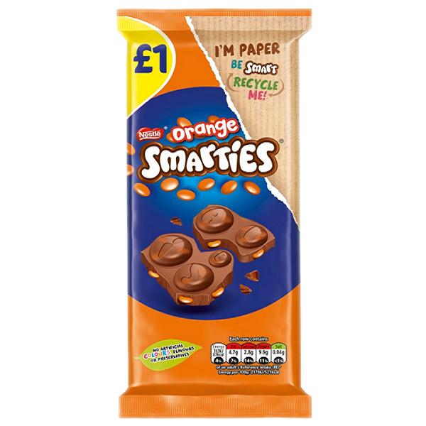 Chocolates Smarties Orange Block NPM 90g 14
