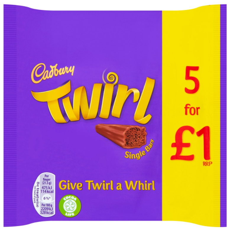 Chocolates Twirl PM 5 For 1.00 21.5g 20