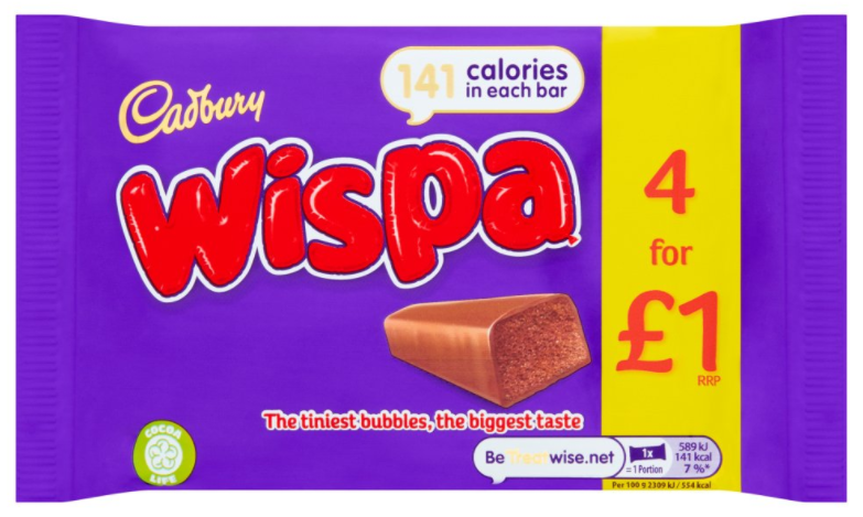 Chocolates Wispa PM 4 For 1.00 25.5g 11