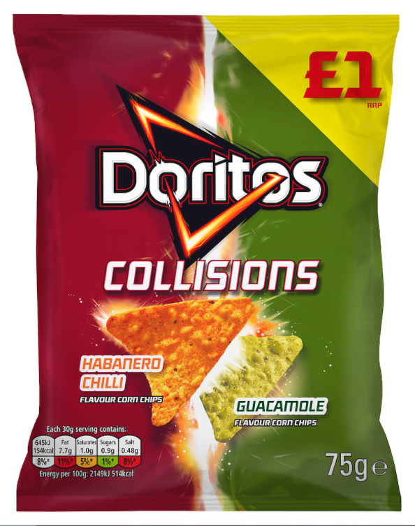 Crisps Doritos Collisions Habanero Guacamole Tortilla PM 1.00 75g 12