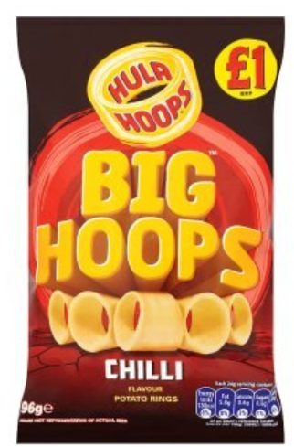 Crisps KP Big Hula Hoops Chilli PM 1.00 96g 12